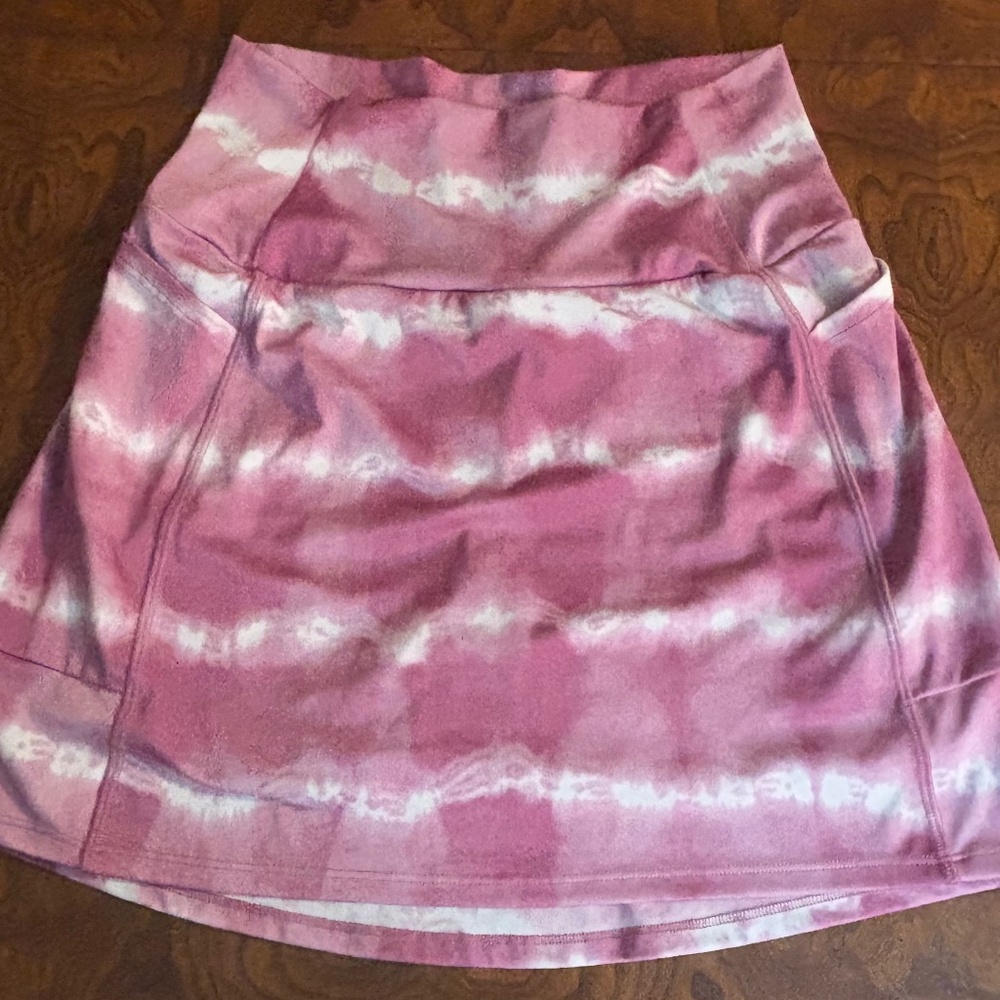 K-DEER Athletic Skort Skirt Purple/White Medium Pull On  with Pockets